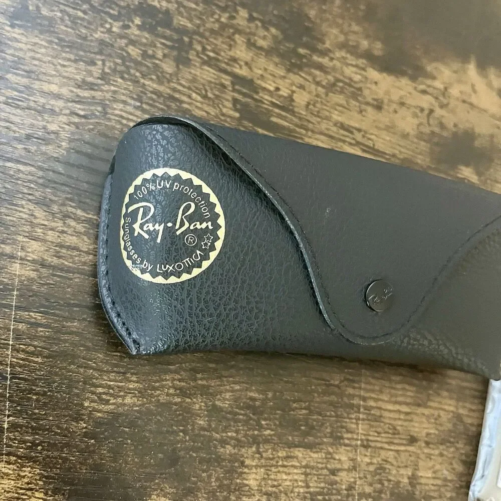 Ray-Ban Leather Eyeglass Case Soft Universal Glasses Pouch w/ Cleaning Cloth